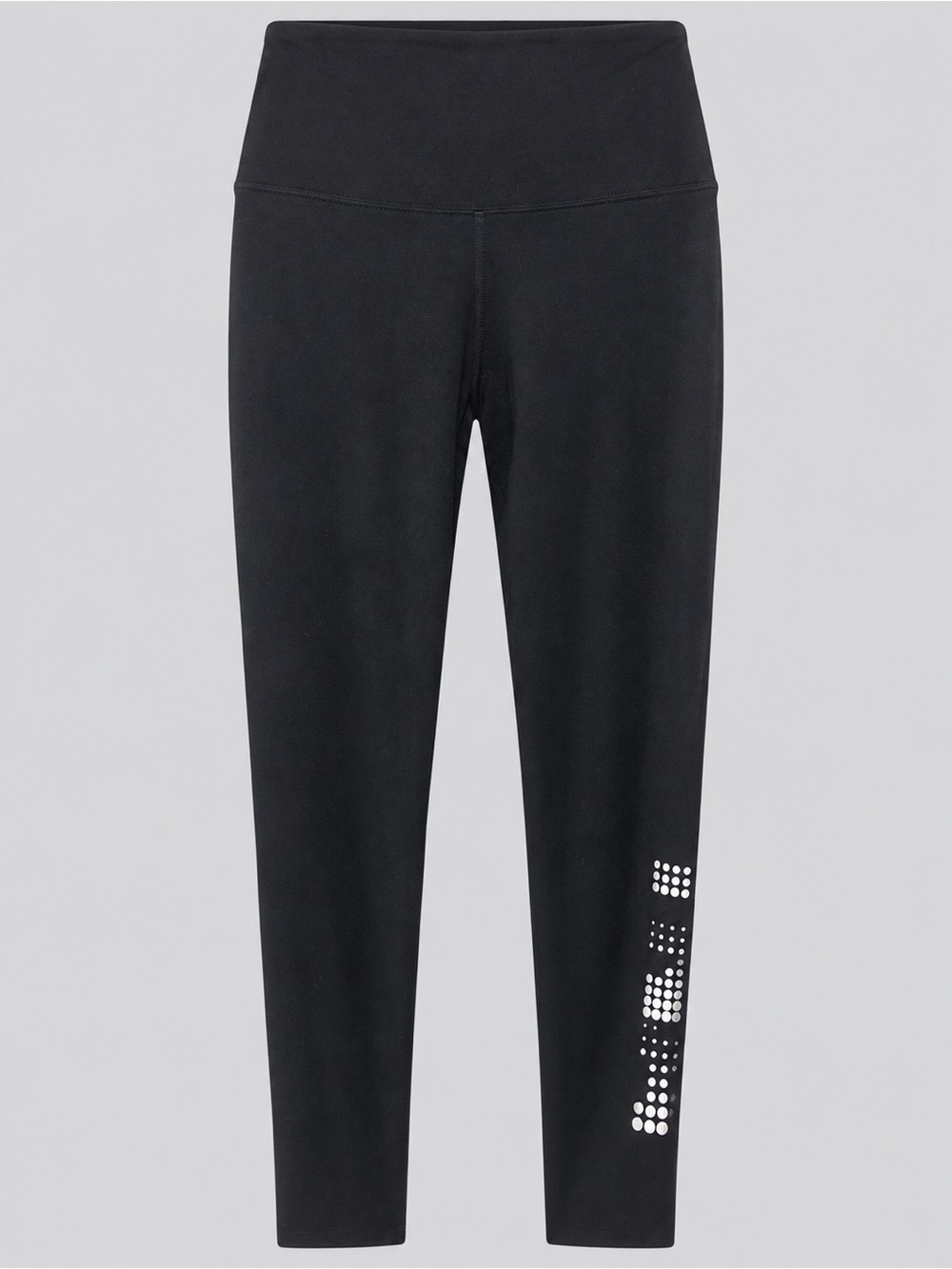 WomensBlack Performance Leggings with Reflective Dot Detail